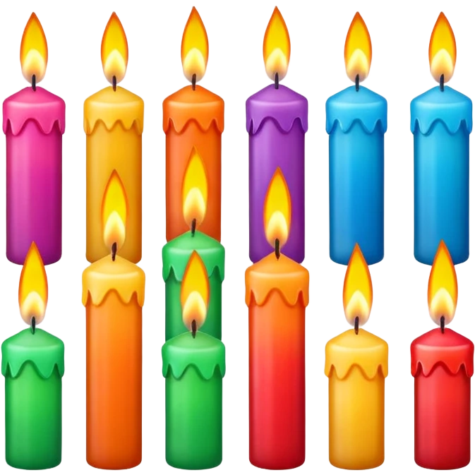 colorful candles emoji