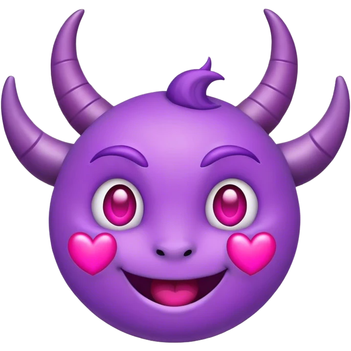 Horned purple smiling face with heart eyes emoji