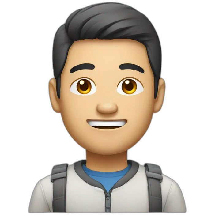 jacked asian man in 20s software engineer in a tech startup emoji