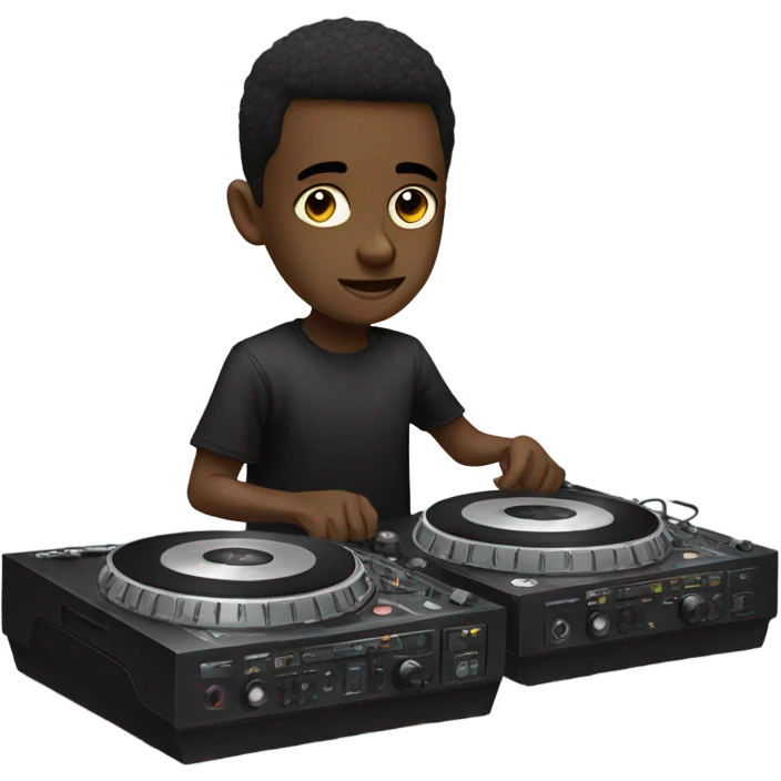 boy electro dj on turntables emoji