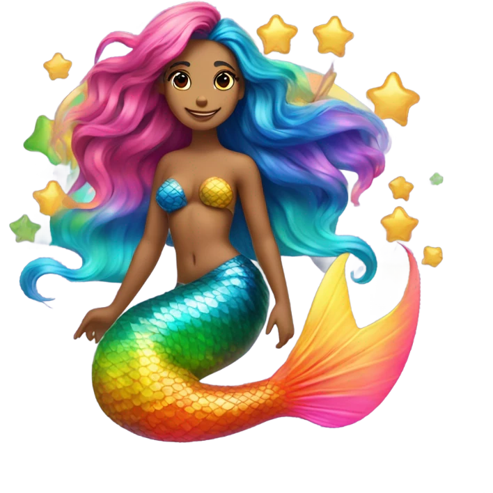 Mermaid on a rainbow emoji
