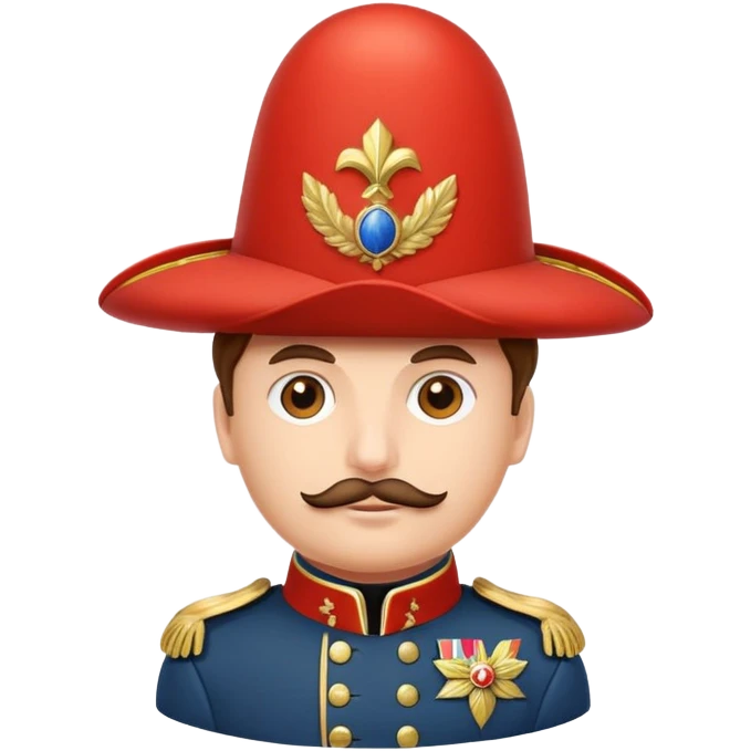 Tomato wearing Napoleon's cocked hat and military officer uniform emoji