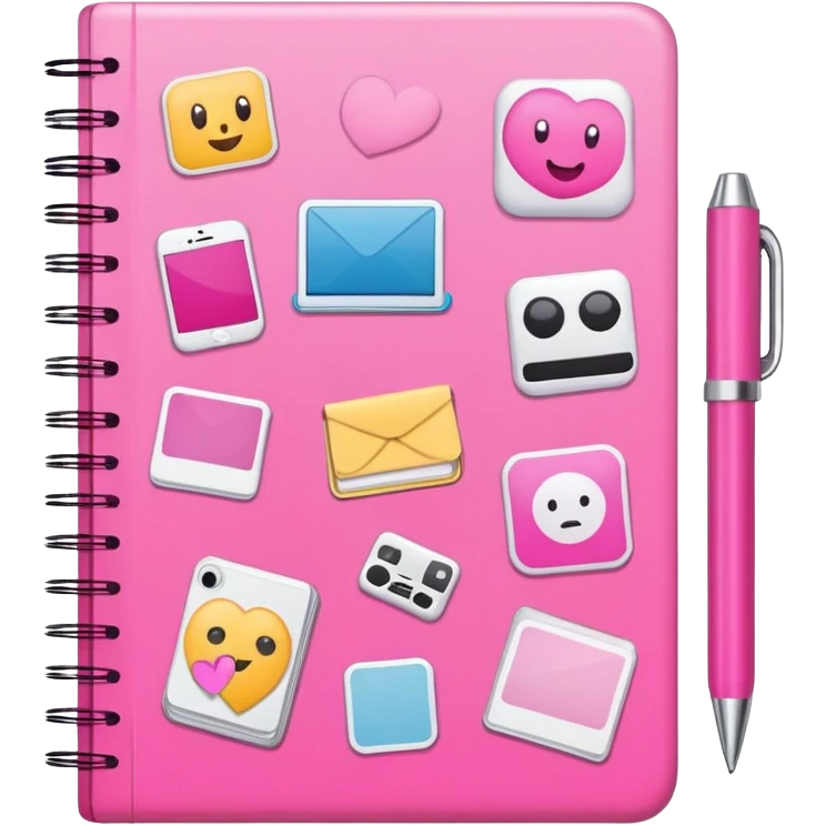 girly pink note book stickers  emoji
