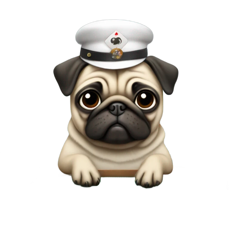 Pug gambling emoji