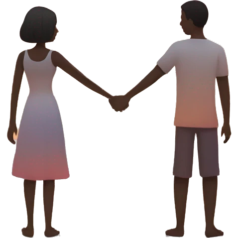 Couple holding hands at sunset emoji
