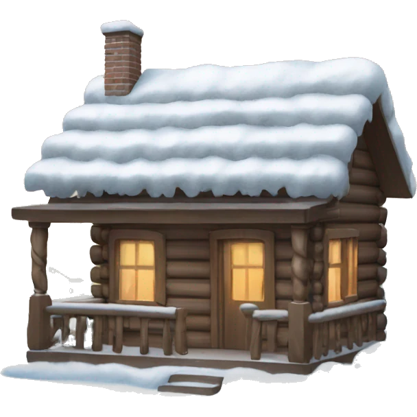 snow-covered wooden house emoji