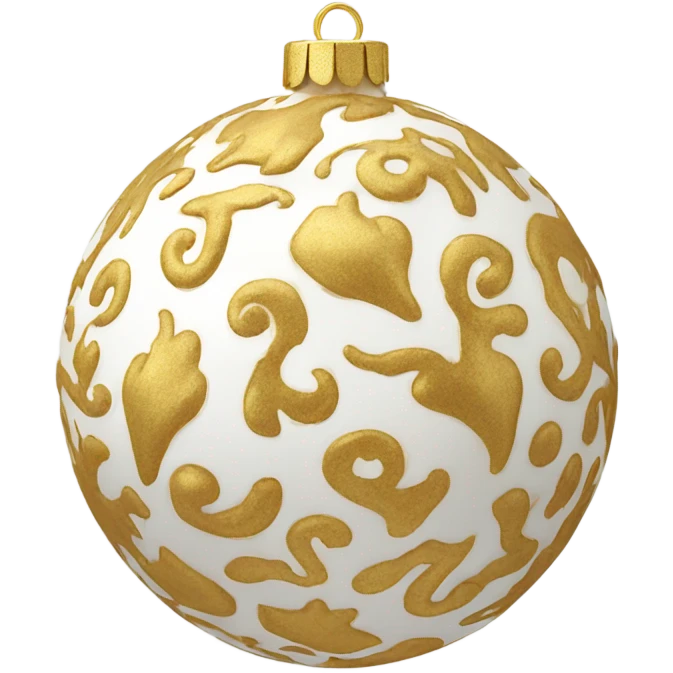 Golden and white realistic ornament emoji