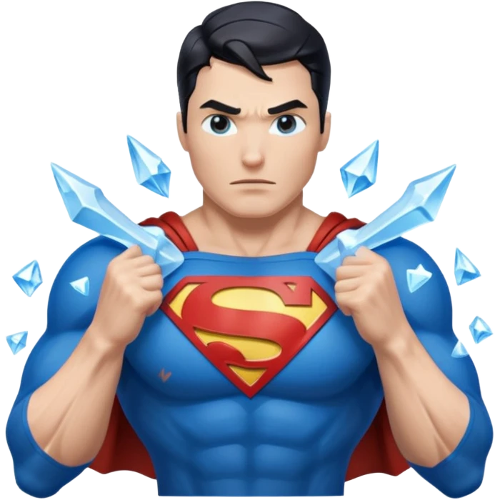 Superman vs ice emoji