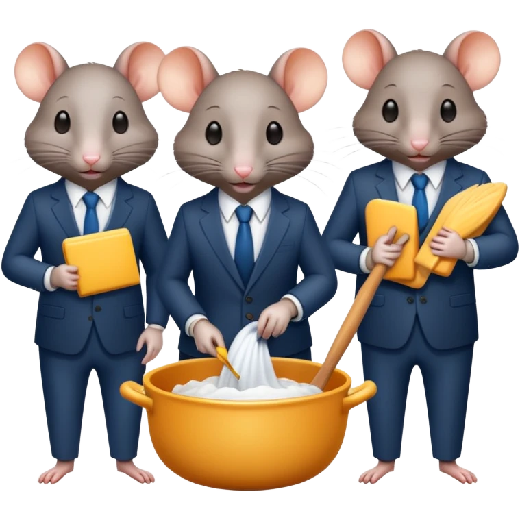 Rats run a rat shelter, bookkeeping, cleaning, cooking, writing, treating. emoji