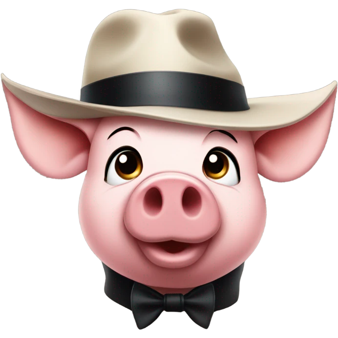 pig secret agent fedora emoji
