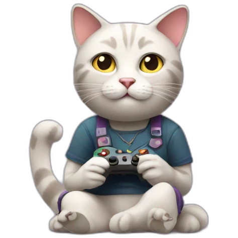 cat playing video games emoji