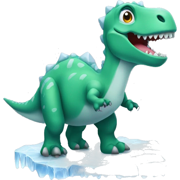a dinosaur with ice emoji