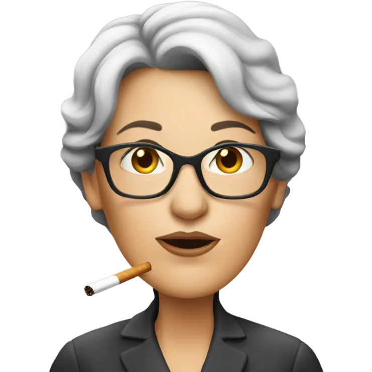 Middle aged woman smoking emoji