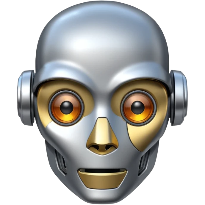 portrait photo frame with a robot head emoji