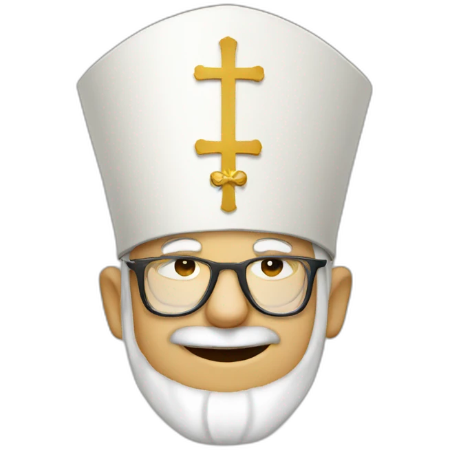 pope wearing a funny hat emoji