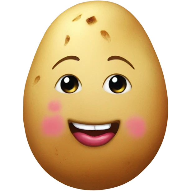 Cute potato wearing makeup lipstick and lashes emoji