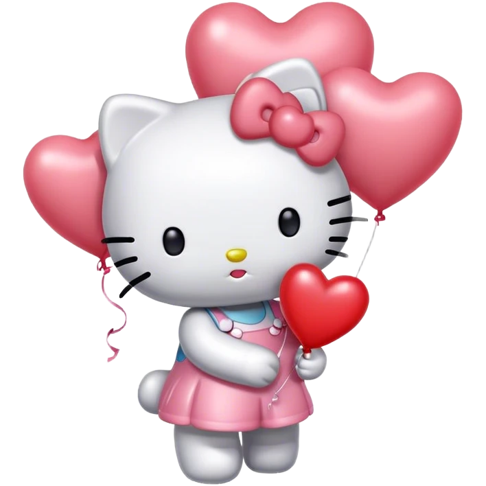 Hello kitty in love emoji
