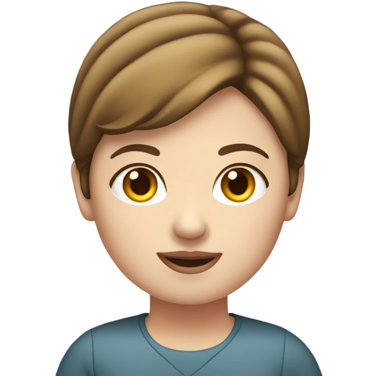 Fat white girl brown hair at computer  emoji