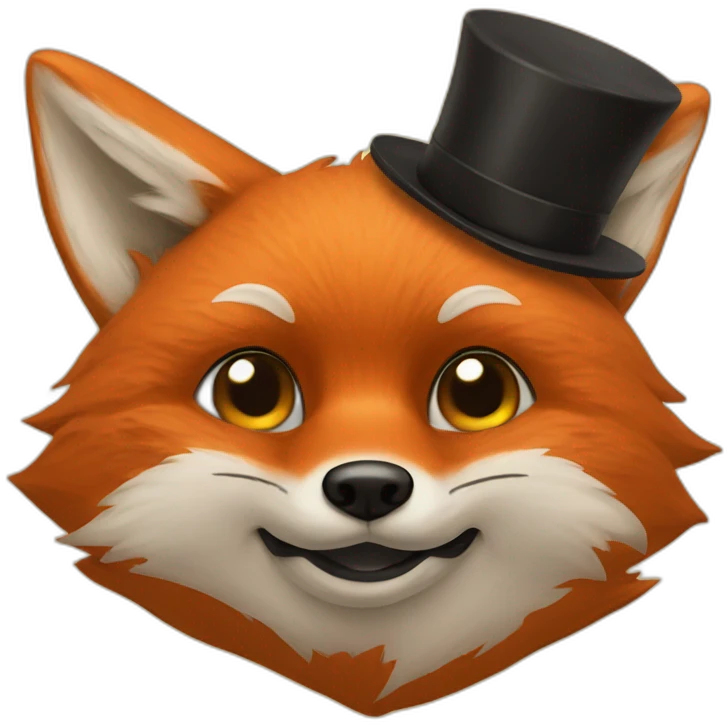 fox with hat and with big black human moustache emoji