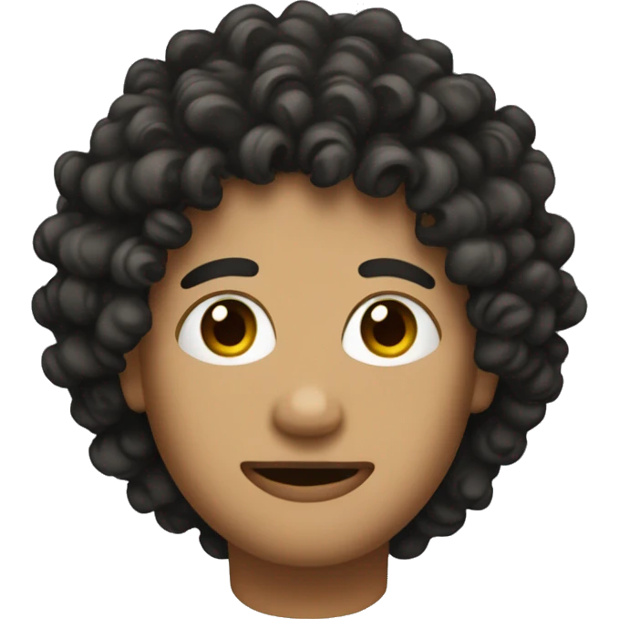 "face with no skin", "Black eyes and curly hair" emoji