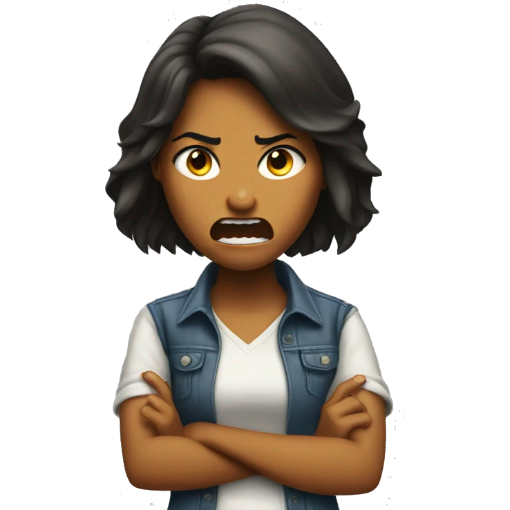 a girl pointing finger in rage and anger  emoji