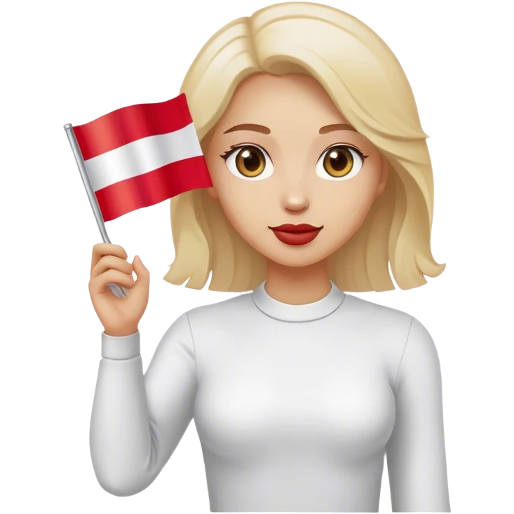 woman waving polish flag emoji