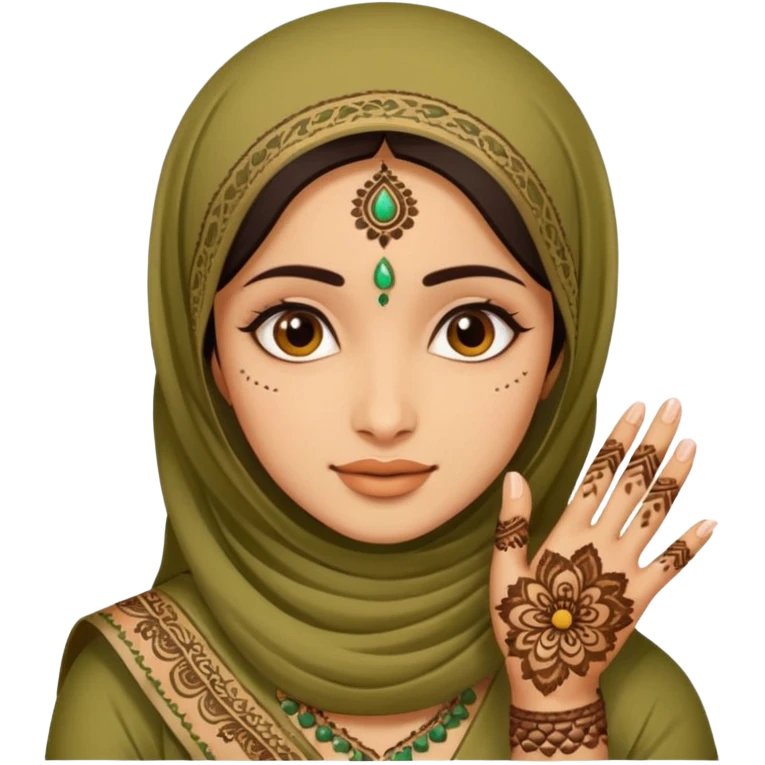 Indian hajabi women wearing mehendi  emoji