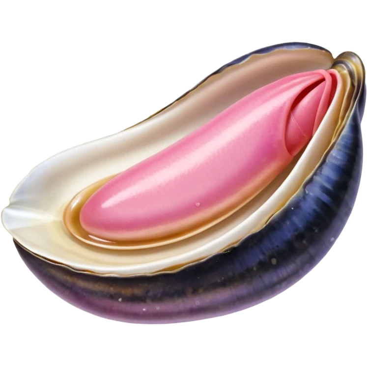 langue qui dépasse d'une bouche et touche une moule ouverte sans coquille emoji