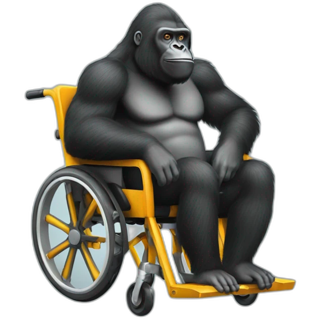 gorille en fauteuil roulant emoji
