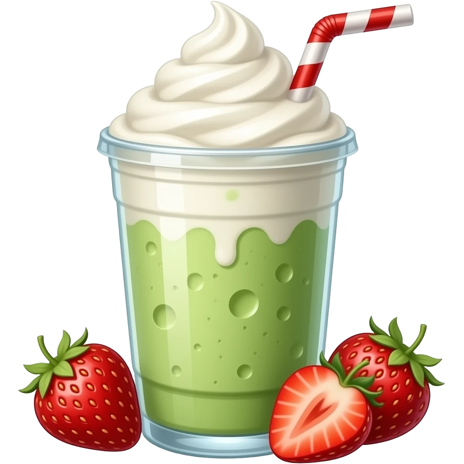 Matcha and strawberry milkshake emoji