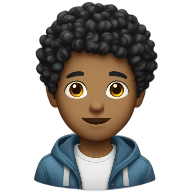 Black hair curly boy emoji