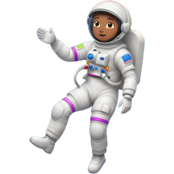 Astronaut on rainbow trail emoji