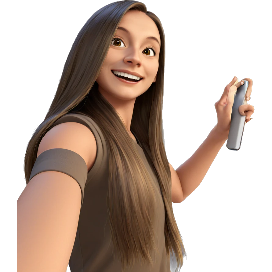 smiling girl with long hair emoji