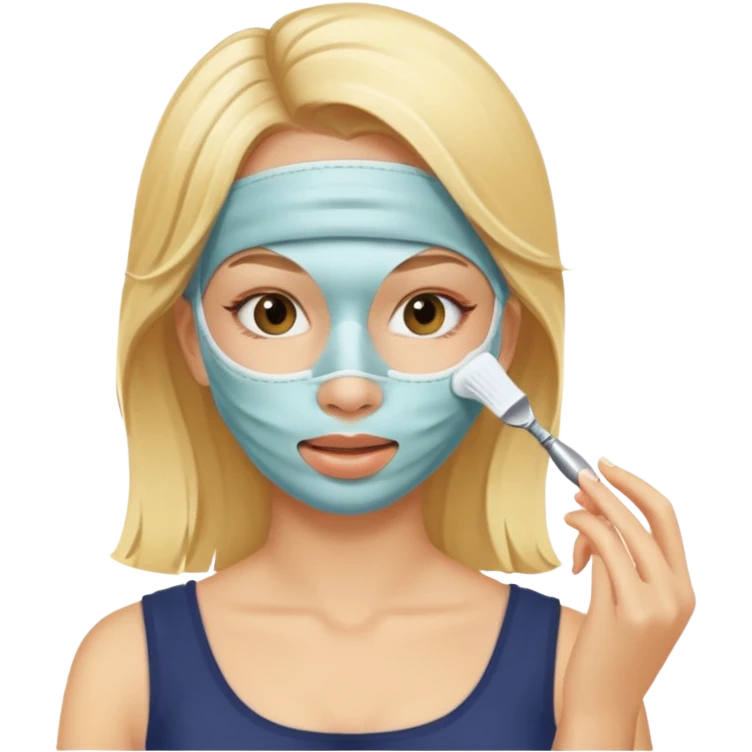 Una chica rubia haciendo skincare emoji