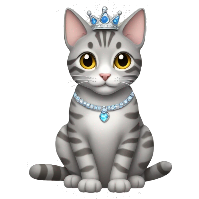 Gray tabby cat as a princess emoji