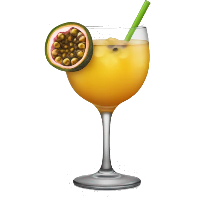 cocktail with passion fruit emoji