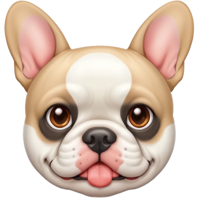 White French bulldog with flesh colored nose emoji