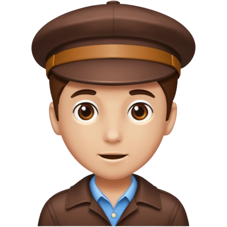 chocolate brown y2k newspaper boy cap emoji