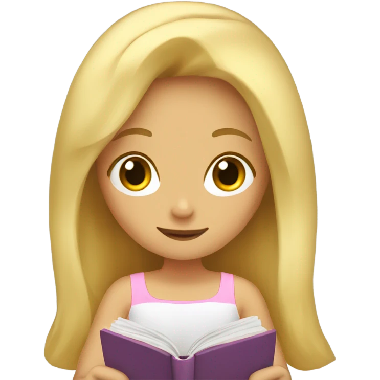blonde girl writin emoji