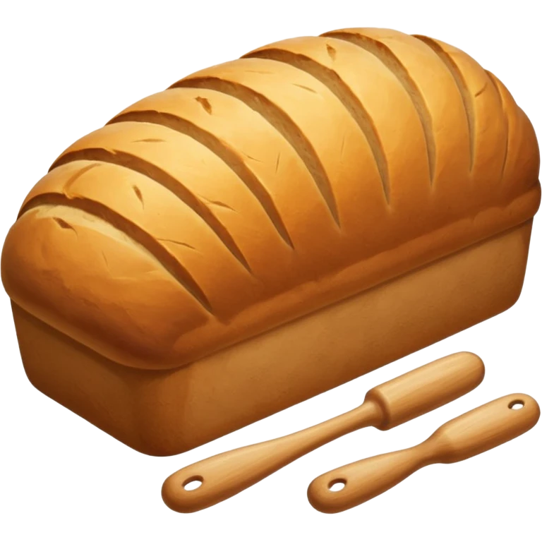 Baking humanless avatar in clean vibrant style illustration. Fresh bread and rolling pin, warm golden tones, simple shapes, flat design, high contrast, cozy and friendly. emoji