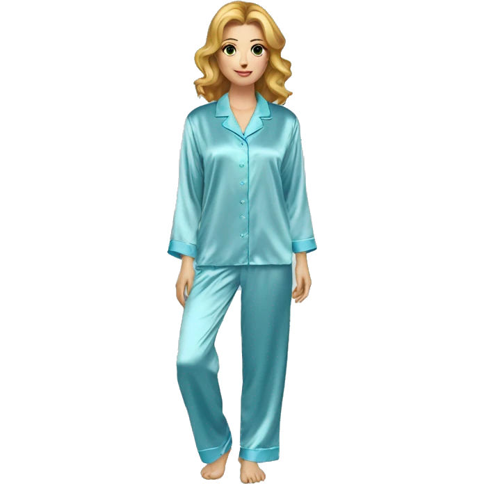 Blue silk pyjamas set emoji