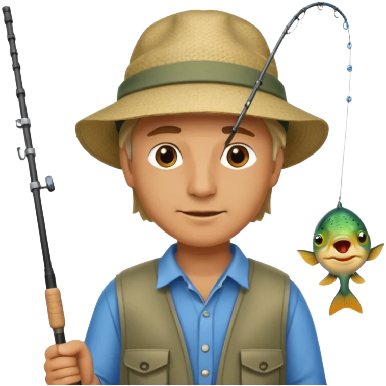 a man holding a fishing rod emoji