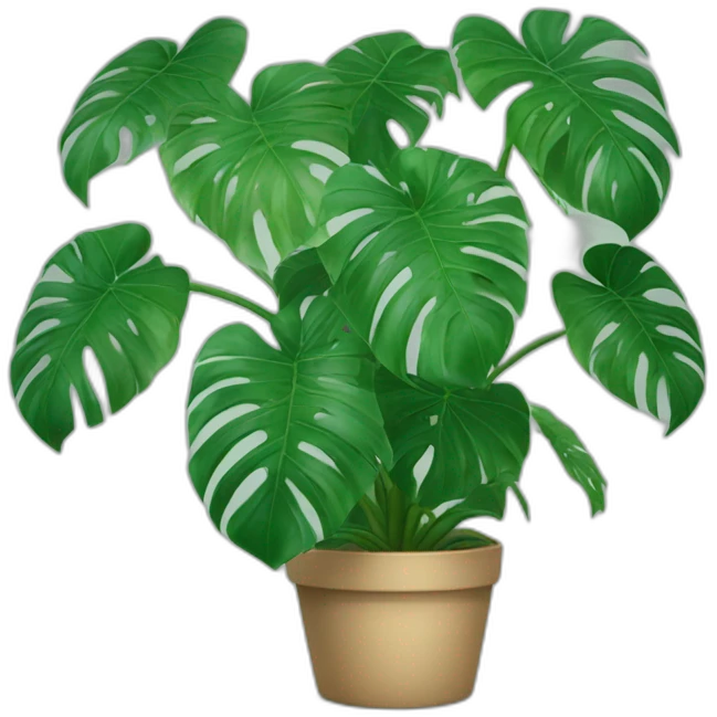 Monstera plant taking a photo emoji