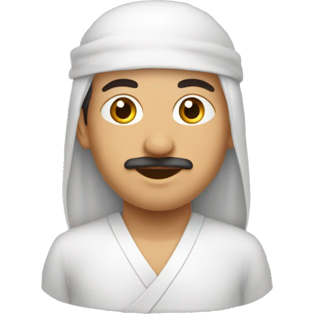 Tunisien habile en habit traditionnel mangeant des zlabias emoji