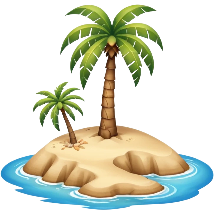 emoji of desert island in the middle of the sea emoji