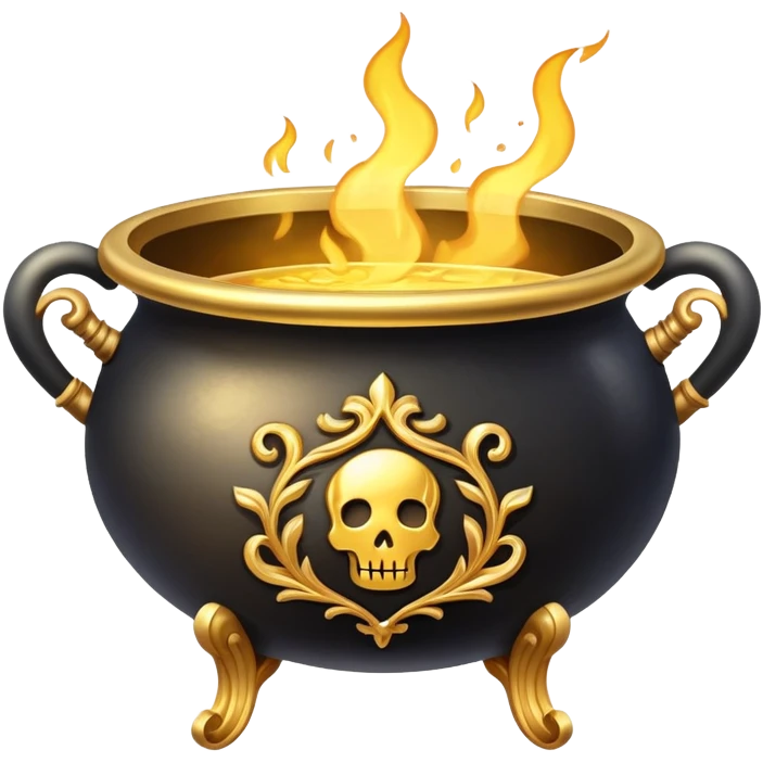 cauldron with gold emoji