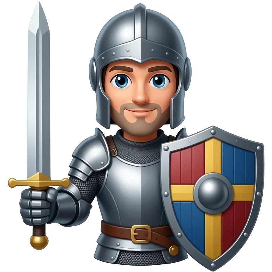 Caballero medieval con escudo y espada emoji