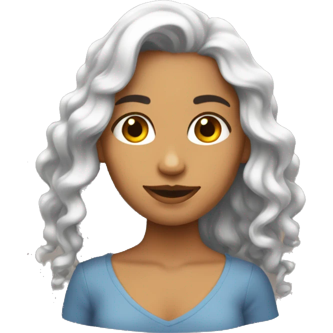 Una chica con pelo ondulado emoji