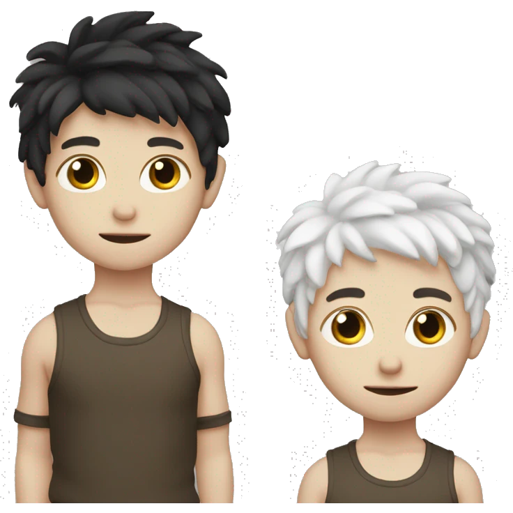 Face photo of a cute boy with white skin, 5:5 separation, dark hair emoji