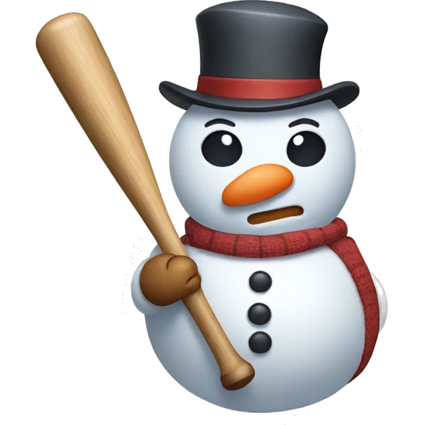 snowman with baseball bat emoji